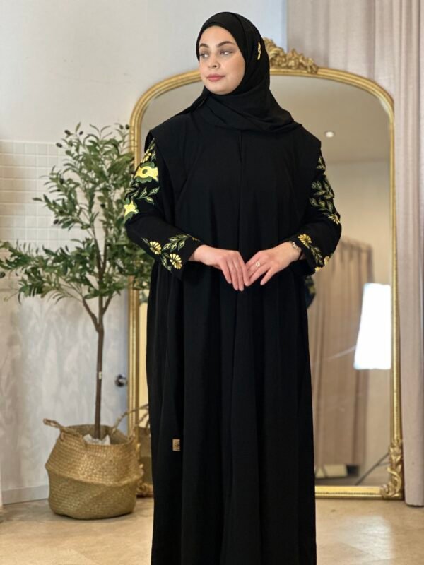 Alltags Abaya mit Blümschen Details