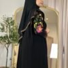 Alltags Abaya mit Blumen Bestrickung