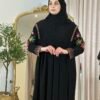 Alltags Abaya mit Blumen Bestrickung