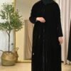 Winterliche Schwarze Samt Abaya