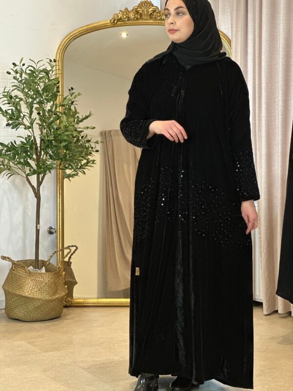 Winterliche Schwarze Samt Abaya