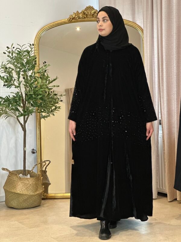 Winterliche Schwarze Samt Abaya