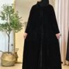 Winterliche Schwarze Samt Abaya