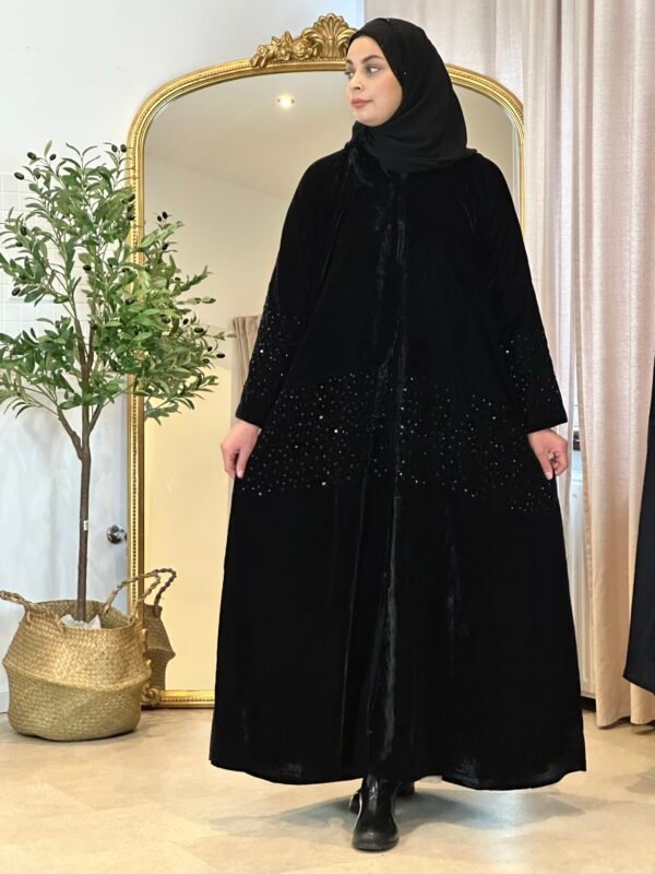 Winterliche Schwarze Samt Abaya