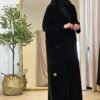 Winterliche Schwarze Samt Abaya
