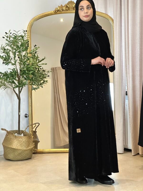Winterliche Schwarze Samt Abaya