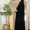 Winterliche Schwarze Samt Abaya