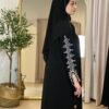 Hochwertige Schwarze Bestickte Abaya