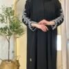 Hochwertige Schwarze Bestickte Abaya