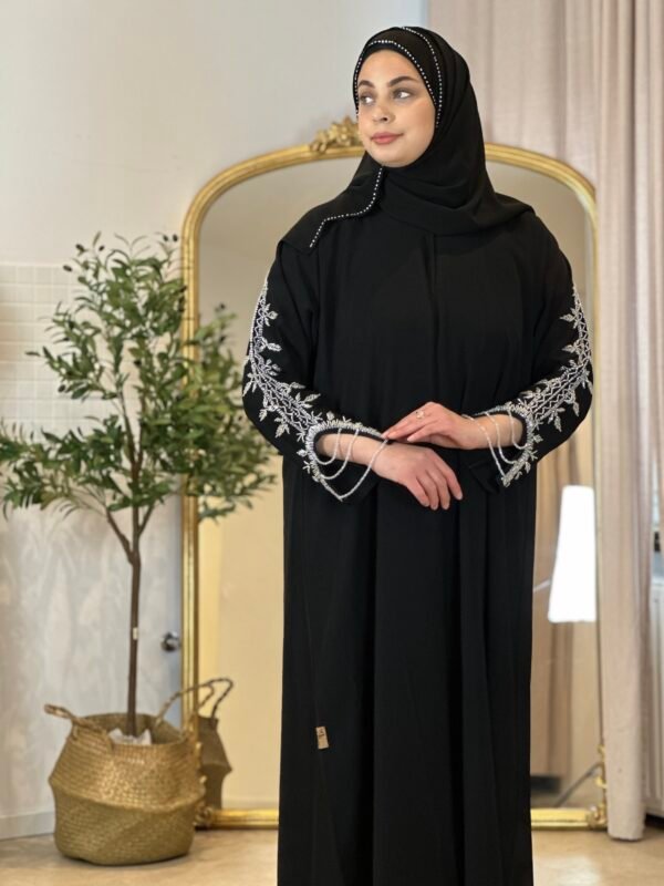 Hochwertige Schwarze Bestickte Abaya
