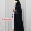 Alltags Abaya mit weiß Blumen Bestrickung