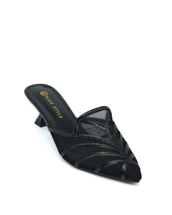 Elegant Low Heel Closed Toe Sandals Black