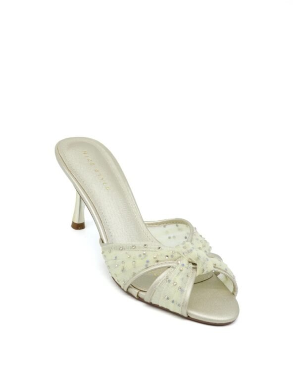 Chic Open_Toe Heeled Mules for women Gold/AB