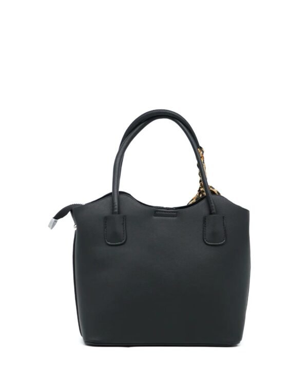 Leather Tote Bag with Tiger scarf