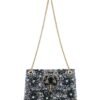 Clutch with fancy crystals in black