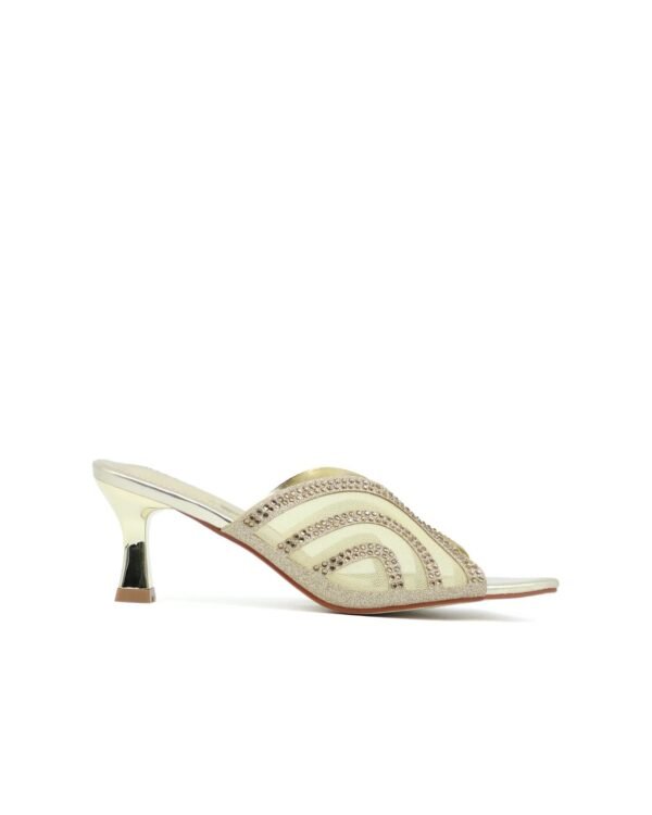 Transparent Design Medium Heel Sandals Gold