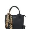 Leather Tote Bag with Tiger scarf