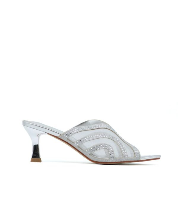 Transparent Design Medium Heel Sandals silver