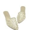 Elegant Low Heel Closed Toe Sandals Gold