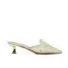 Elegant Low Heel Closed Toe Sandals Gold