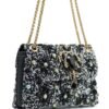 Clutch with fancy crystals in black