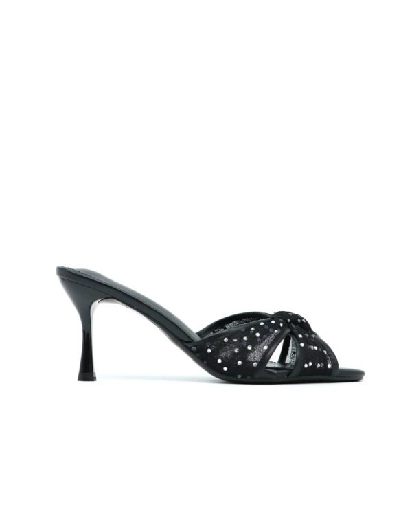 Chic Open_Toe Heeled Mules for women Black /AB
