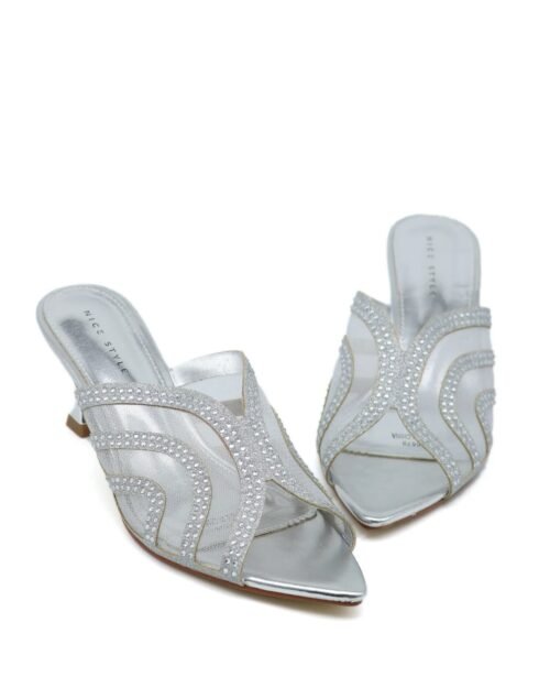 Transparent Design Medium Heel Sandals silver