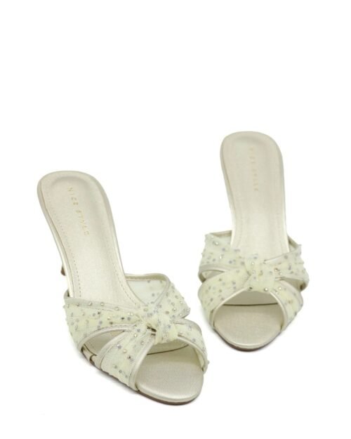 Chic Open_Toe Heeled Mules for women Gold/AB