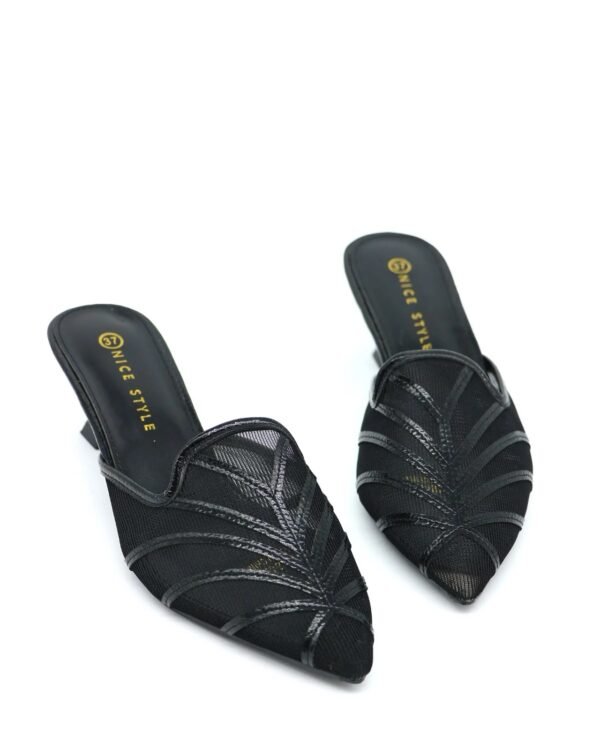 Elegant Low Heel Closed Toe Sandals Black