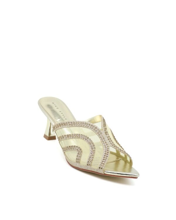 Transparent Design Medium Heel Sandals Gold