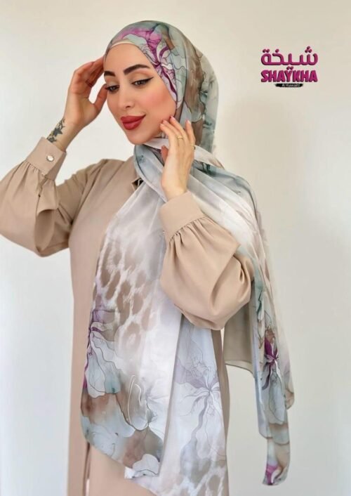 منديل معرّق بألوان الزيتي