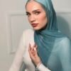 حجاب كشمير باللون التركواز