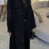 Elegante Bestrickte Abaya in Schwarz mit Muster Details